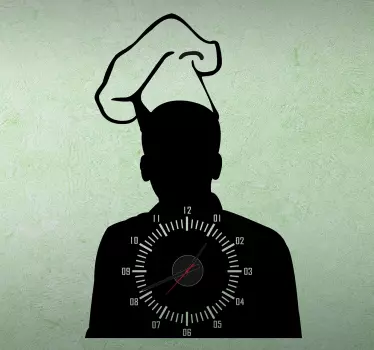 Chef Clock Sticker - TenStickers