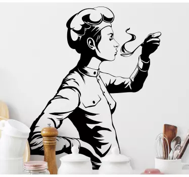 Chef tasting the food wallpaper decal - TenStickers