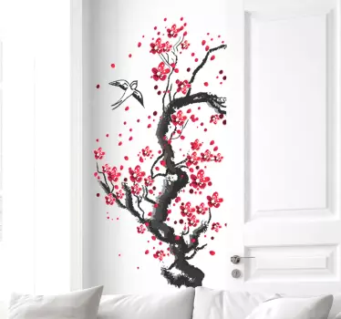 Cherry blossom tree wall decal - TenStickers