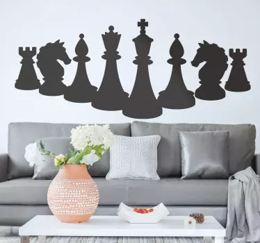 Chess figures board game wall art decal - TenStickers