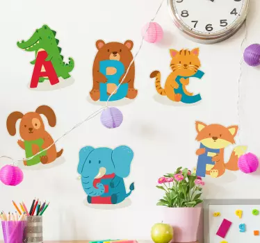 Children alphabet animals alphabet wall decal - TenStickers