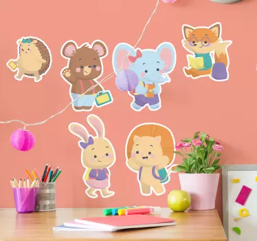 Children animals school educational wall decal - TenStickers
