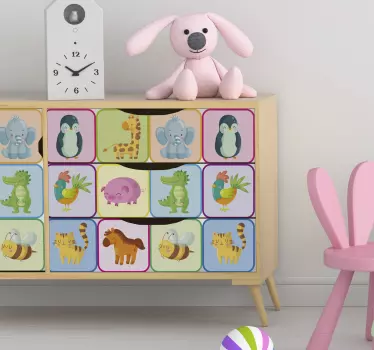 Children's furniture animal animal wall sticker - TenStickers