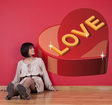 Chocolate Box Love Sticker - TenStickers