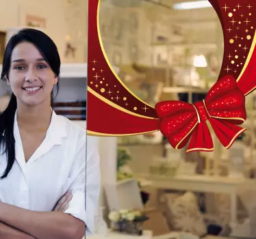 Christmas Ribbon Sticker - TenStickers
