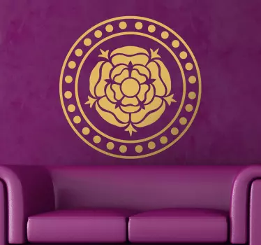 Circular Rose Rosette Decal - TenStickers