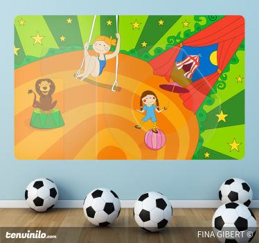 Circus swinging illustration sticker - TenStickers