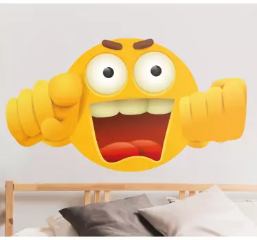 Circus wall sticker excited emoticon face - TenStickers