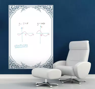 Classic Frame Whiteboard Sticker - TenStickers