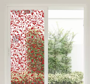 Colorful  plant print window decal - TenStickers