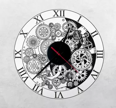 Clock mechanism with cogwheels clock sticker - TenStickers
