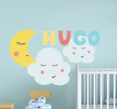 Clouds and moon baby wall sticker - TenStickers