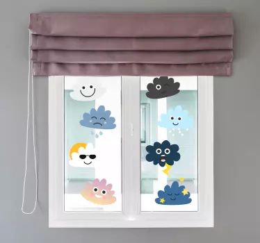 Clouds with faces kids wall art - TenStickers