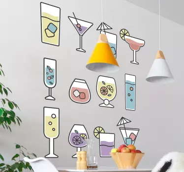 Cocktails drink wall sticker - TenStickers