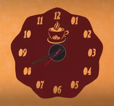 Coffee Clock Sticker - TenStickers
