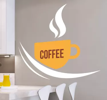 Coffee Cup Wall Sticker - TenStickers