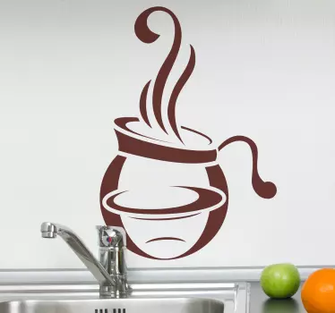 Coffee Pot Kitchen Sticker - TenStickers
