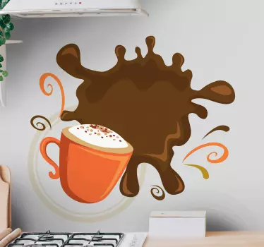 Coffee Splash drink wall sticker - TenStickers
