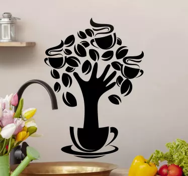 Coffee tree design cuisine wall sticker - TenStickers
