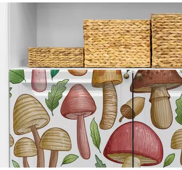Collection of different mushrooms decal for furniture - TenStickers