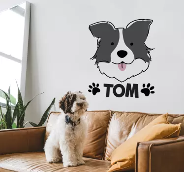 Collie personalized pet sticker - TenStickers