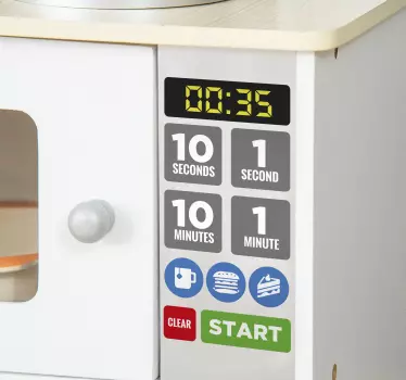 color buttons for toy microwave children decal - TenStickers
