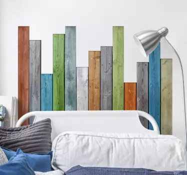 color slatted headboard wall decal - TenStickers