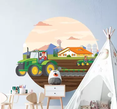 Colorful agriculture circle toy decal - TenStickers