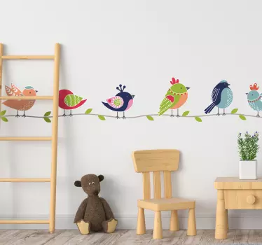 colorful birds bird wall sticker - TenStickers