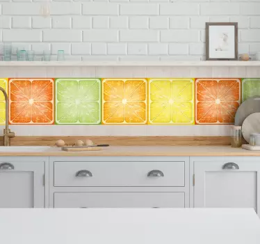 Colorful citrus texture  border decal - TenStickers