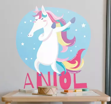 Colorful dancing unicorn wall sticker - TenStickers