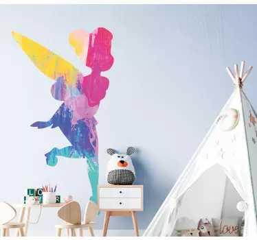 Colorful famous fairy silhouette tale wall decal - TenStickers