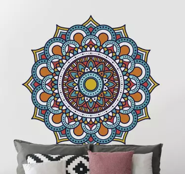 Colorful floral mandala floral wall decal - TenStickers