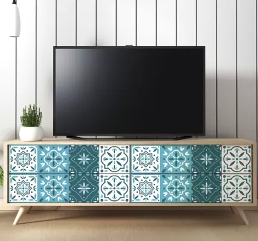 Colorful geometric patterns furniture decal - TenStickers