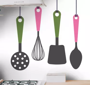 Colorful kitchen tools utensil sticker - TenStickers