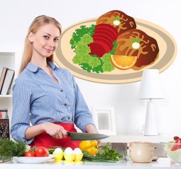 Food sticker colorful platter showcase - TenStickers