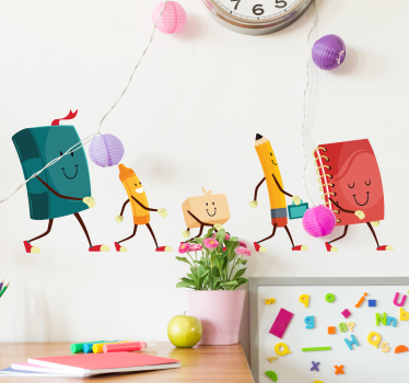 Colorful pen eraser kids wall decal - TenStickers