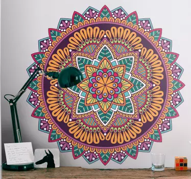 Abstract mandala with flower shape abstract decal - TenStickers