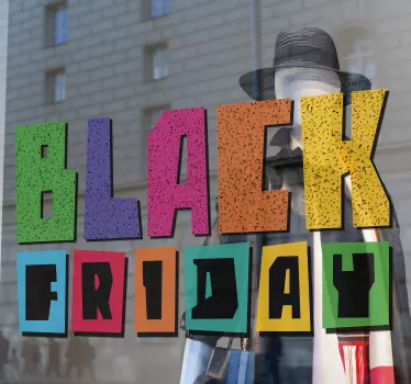 Colourful black Friday window sticker - TenStickers