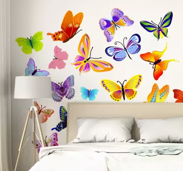 Set of colorful butterfly wall sticker - TenStickers
