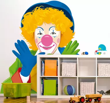 Colourful Clown Kids Sticker - TenStickers