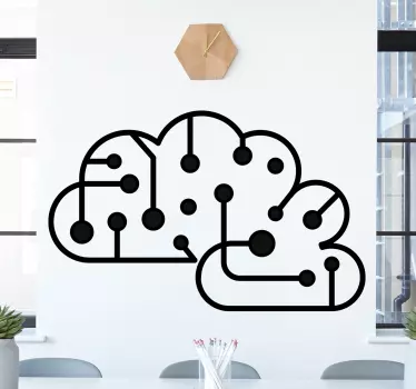Computer brain tech stickers - TenStickers