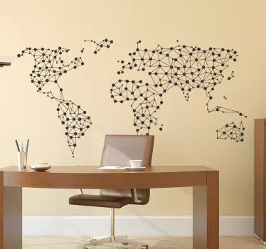Connections world map sticker - TenStickers