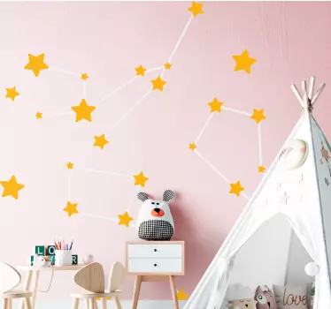 Constellations on sky graphic space sticker - TenStickers