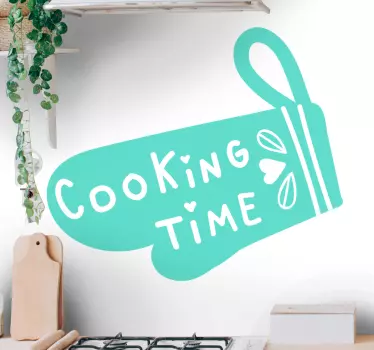 Cooking time kitchen quotes kitchen stickers - TenStickers