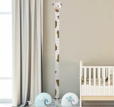Cow Height Chart Sticker - TenStickers