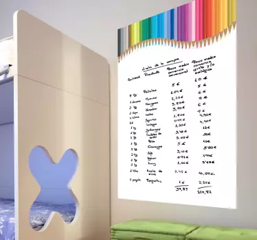 Crayon Design Whiteboard Decal - TenStickers