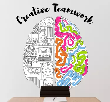 Creative Teamwork Brain inspirational quote stickers - TenStickers