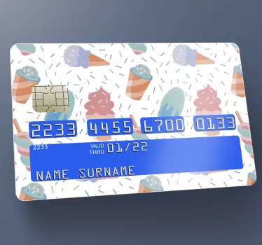 Credit card sticker colorful ice cream design - TenStickers