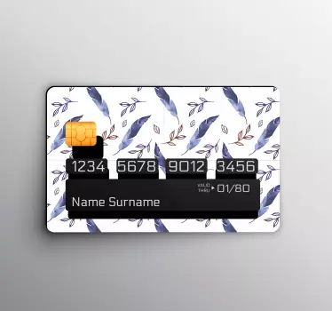 Credit card sticker feather design - TenStickers